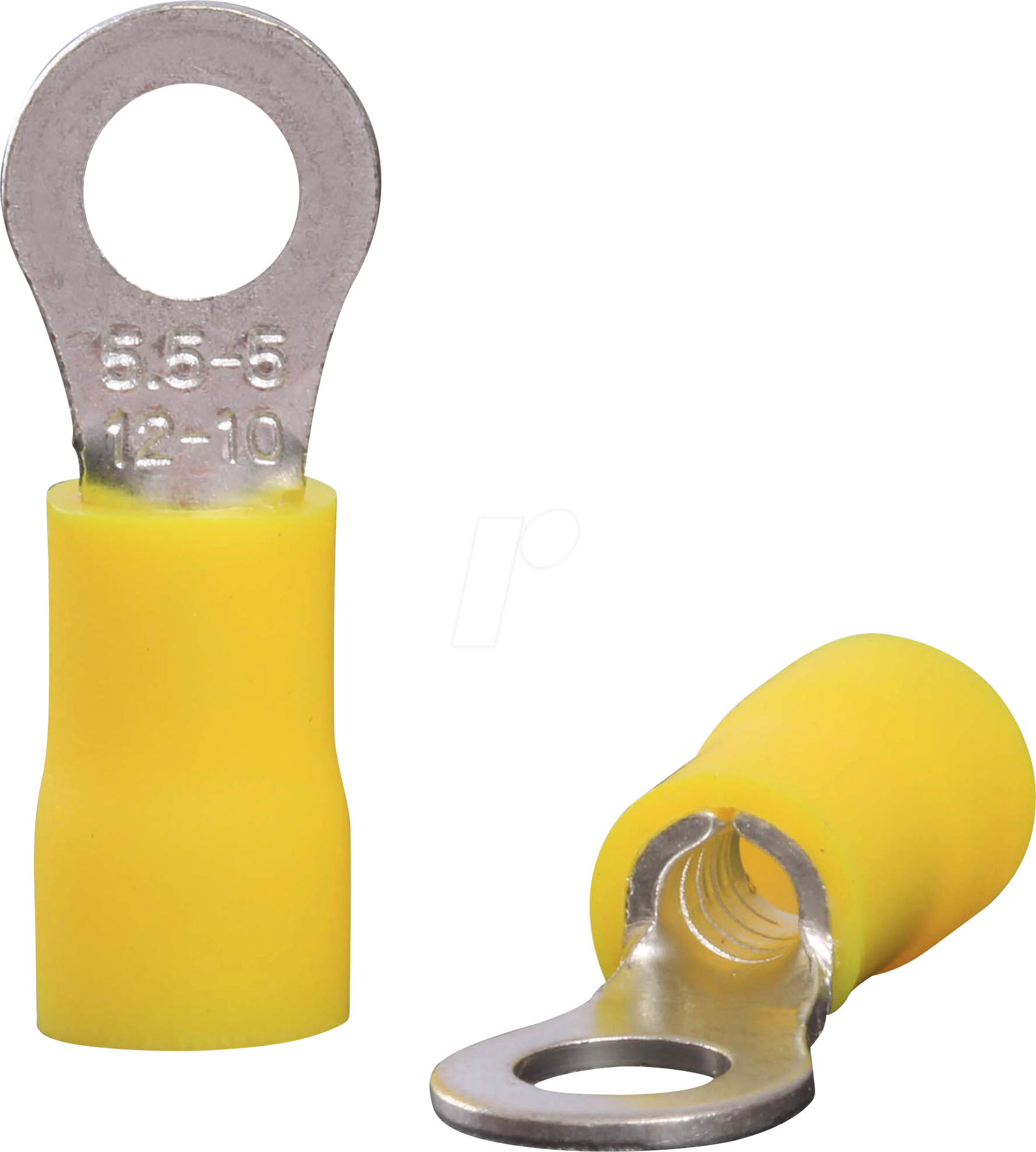 Bild von Quadrios, Kabelverbindung, 22C457 Ringkabelschuh Querschnitt (max.)=6.0 mm² Loch-Ø=5.3 mm Teilisoliert Gelb 1 Set