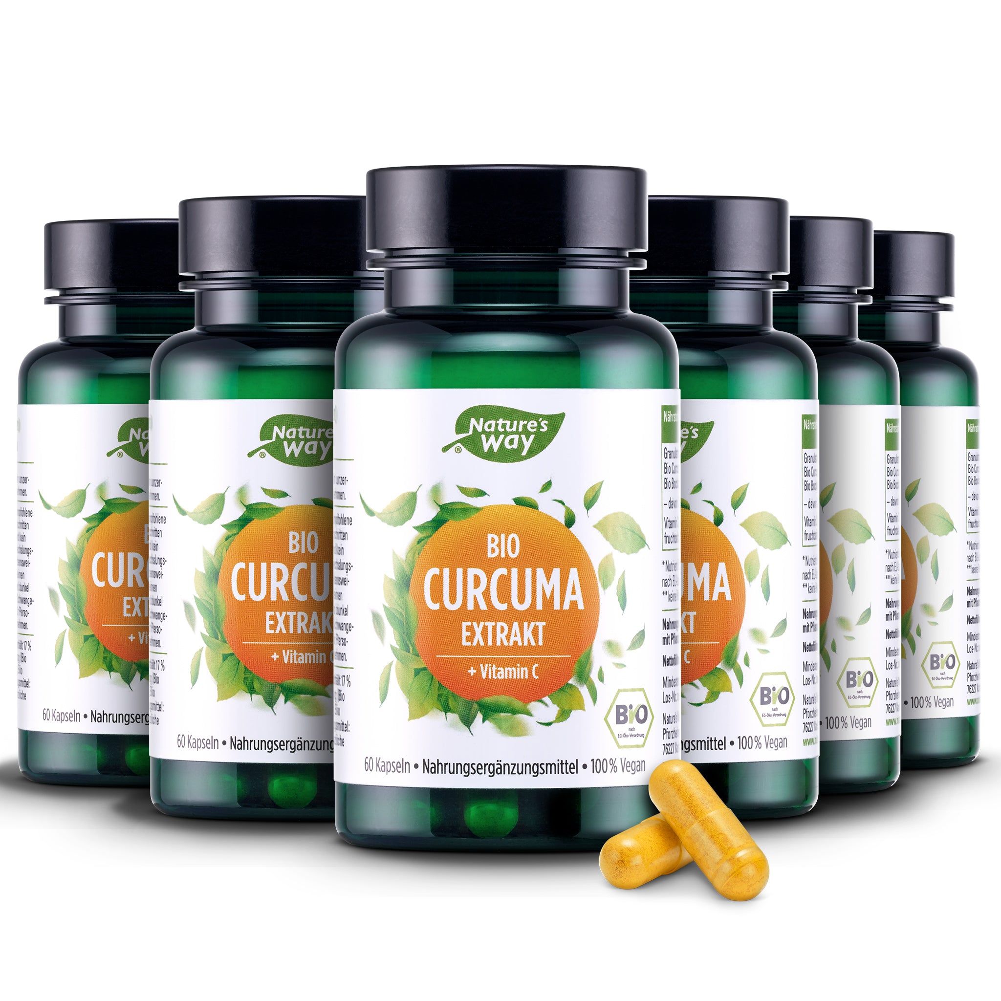 Bild von Nature's Way Bio Curcuma Kapseln – hochdosierter Kurkuma-Extrakt mit Vitamin C, 45x höhere Aufnahme