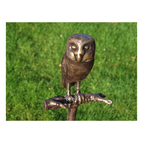 Bild von IDYL Bronze-Skulptur Eule auf Ast sitzend