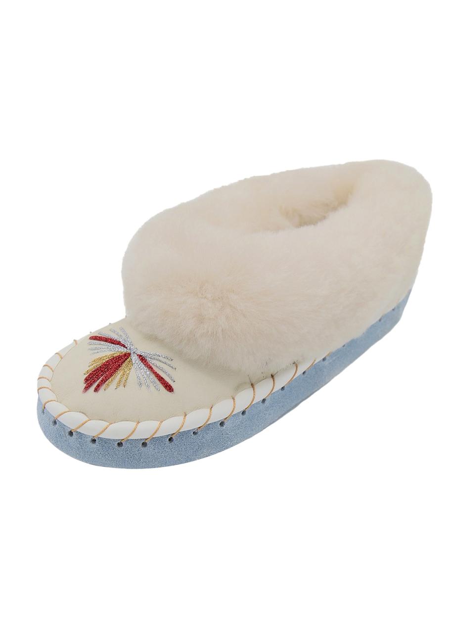 Bild von Lambskin Slippers Moccasins - HANNAH WHITE Schuhgröße: EUR 41