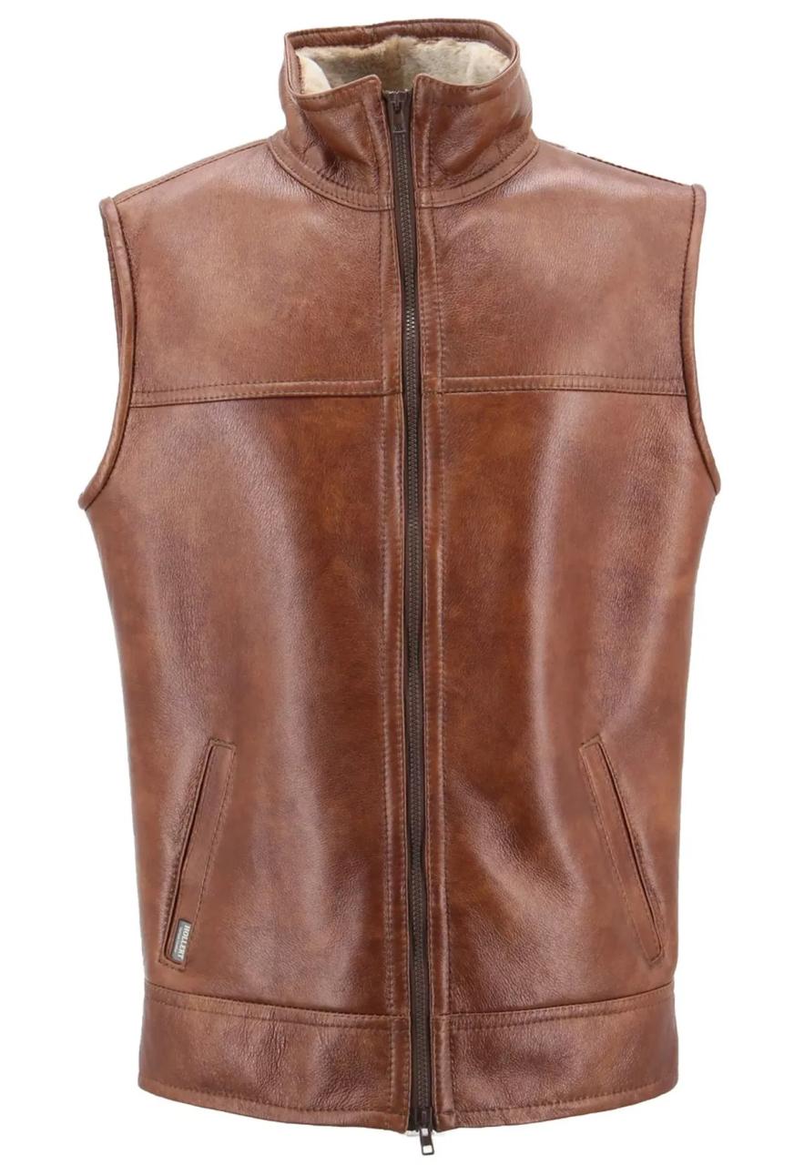 Bild von Lambskin Vest - LUCA Größe: L | Farbe: Kastanie