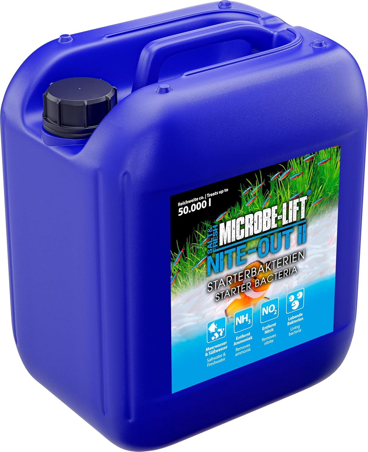 Bild von Microbe-Lift Nite-Out II - 5 L - Lebende Starterbakterien zur schnellen und sicheren Einrichtung von Meer- und Süßwasseraquarien, fördert die biologische Balance, 100% biologisch.