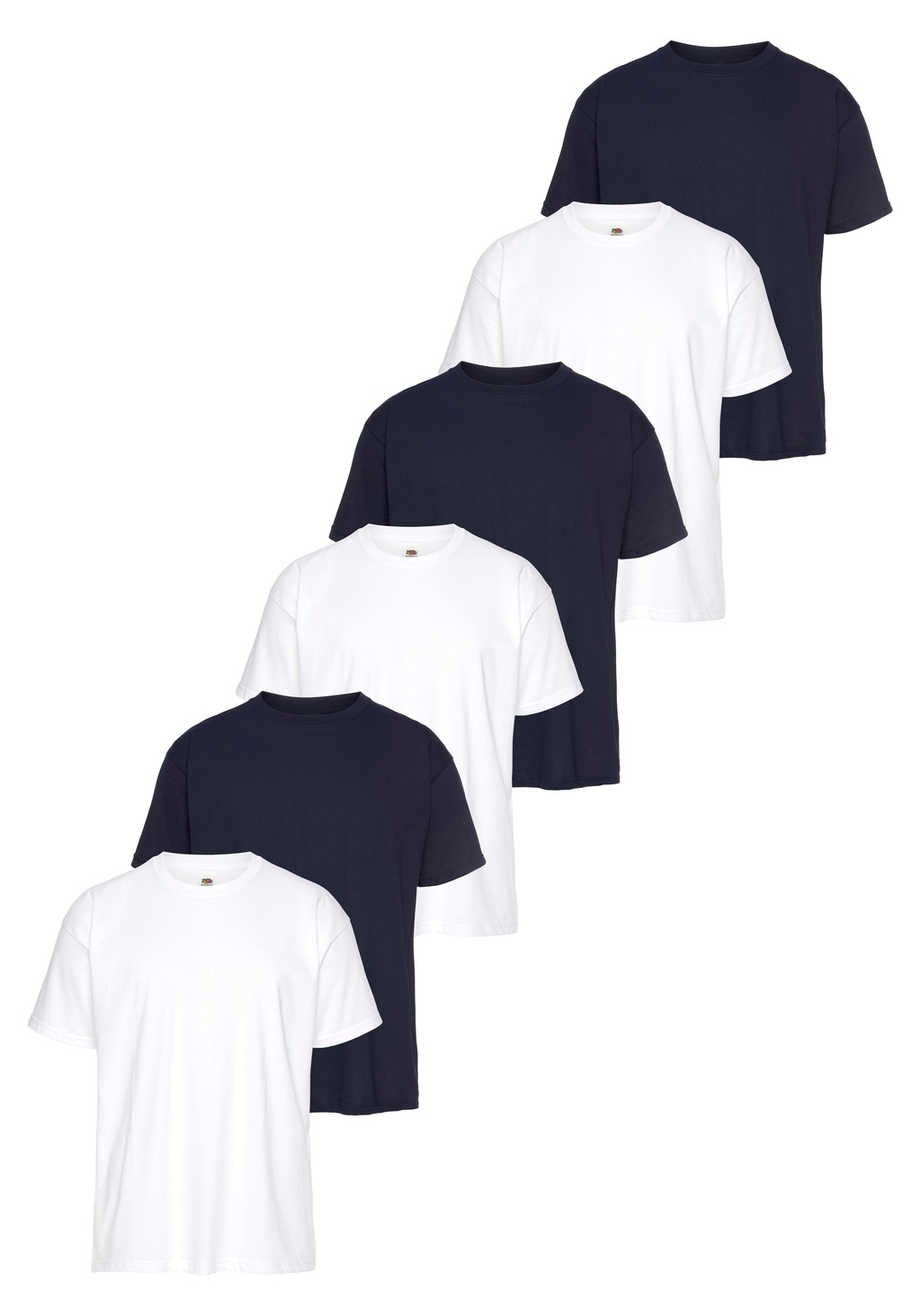 Bild von Fruit of the Loom T-Shirt, sechs Stück in unterschiedlicher Farbkomination (Packung, 6-tlg., 6er-Pack) mit Rundhalsausschnitt