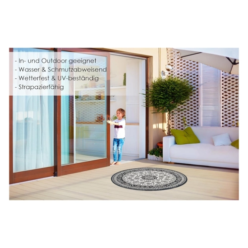 Bild von DomDeco Teppich In- & Outdoor Rund Finn - Beige-Rosé