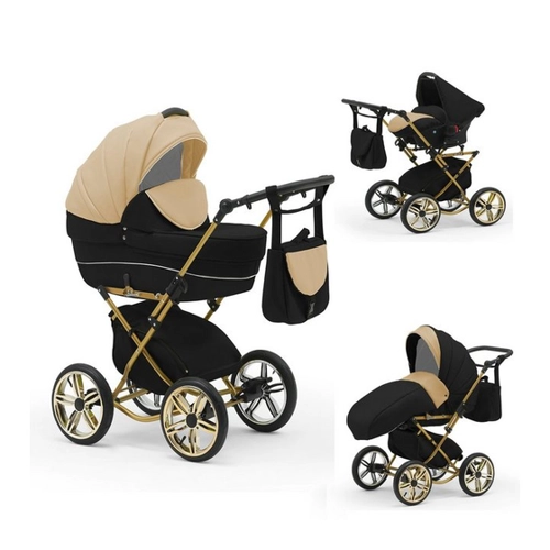 Bild von BabyMerc Kombi-Kinderwagen Sorento Gold 4 in 1 – Vielseitigkeit für Eltern und Kind