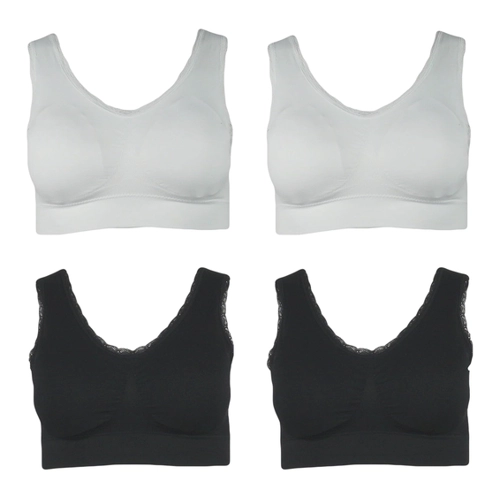 Bild von J-line Set: Bustier 4er Pack Damen Seamless BH mit Spitze