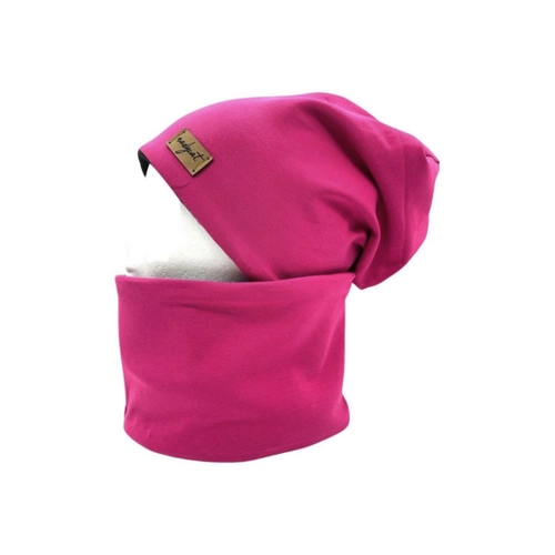 Bild von nadycat Beanie PINK UNI mit Loop – Handgefertigte Wärme für jede Gelegenheit