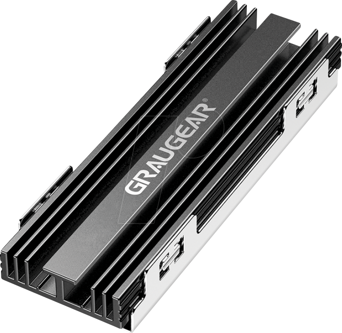 Bild von GRAUGEAR Kühlkörper für M.2 NVMe SSD, Heatsink-Kühler Kit für Playstation5, PS5 Slim, mit Wärmeableitende Abdeckung (Aluminium)