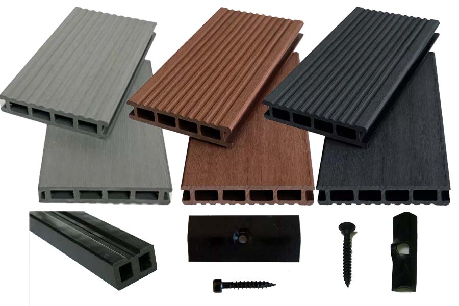 Bild von WPC Komplettset WoodoKorfu 2,4 m-anthrazit-9 m²