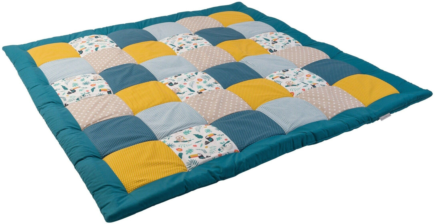 Bild von ULLENBOOMÂ® Krabbeldecke - Patchwork, Dschungel - verschiedene GrÃ¶Ãen - AuÃenstoff 100% Baumwolle - Laufgittereinlage, Spieldecke