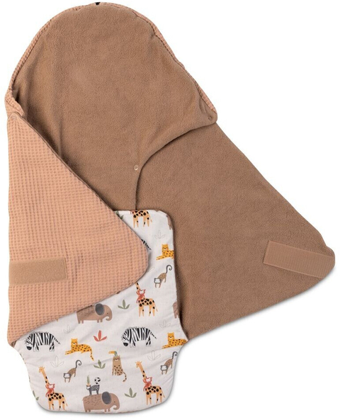 Bild von ULLENBOOM Einschlagdecke Babyschale, 100% OEKO-TEX Materialien, Sand-Savanne (Made in EU) - Babydecke für Kindersitz oder Kinderwagen, kuschelige Decke für Babys, Für Frühling und Sommer