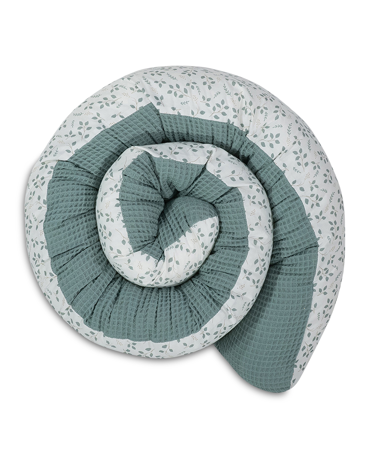 Bild von ULLENBOOMÂ® Bettschlange, Nestchenschlange - 2m und 3m verfÃ¼gbar - WaffelpiquÃ©, FLORAL GRAU - AuÃenstoff 100% Baumwolle, Weiche FÃ¼llung - Bettrolle Babybett