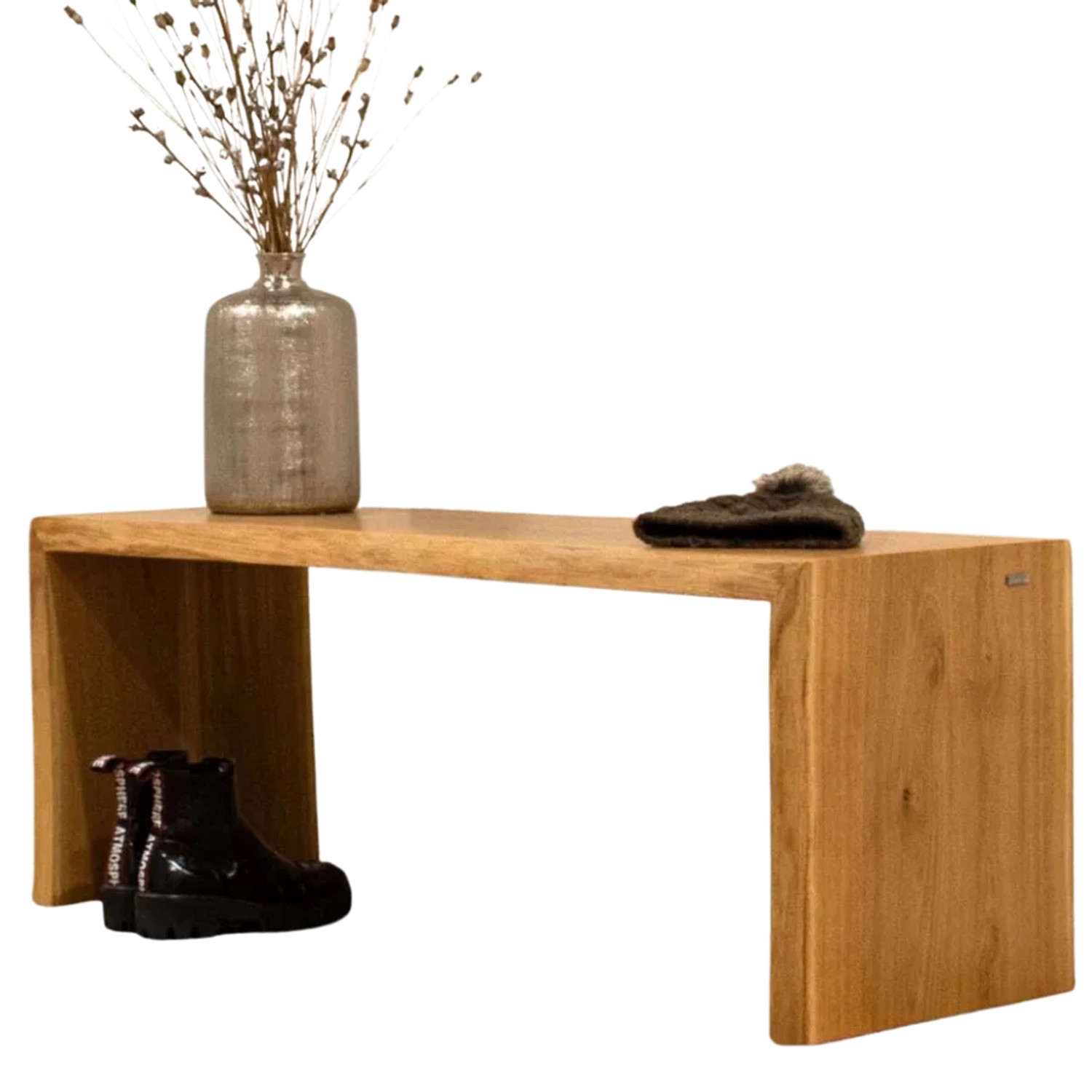 Bild von holz4home® Massivholzbank L I Sitzbank aus Eiche mit Baumkante ohne Lehne I Echtholz Holzbank Hocker für Wohnzimmer Badezimmer Flur oder Küche I Sitzhocker Massiv