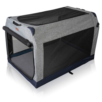 Bild von Knuffelwuff Faltbare Hundebox Auto Transportbox mit Aluminiumgestell für den Kofferraum M 61x46x43cm
