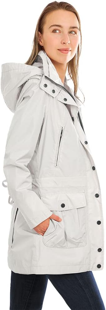Bild von Knuffelwuff Damen Übergangsjacke - Leichte wasserdichte Jacke Lexington Größe: L - 40 Beige - Atmungsaktive Regenjacke mit extra vielen Taschen für Outdoor, Wandern, Reisen, Gassi gehen