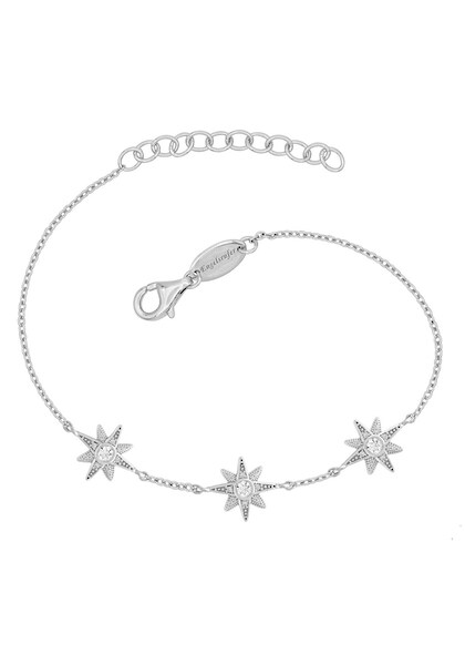 Bild von Engelsrufer Damen Armband aus Sterling Silber mit drei Sternen Anhängern - besetzt mit 15 Zirkonia Steinen - Karabinerverschluss - in drei Längen verstellbar