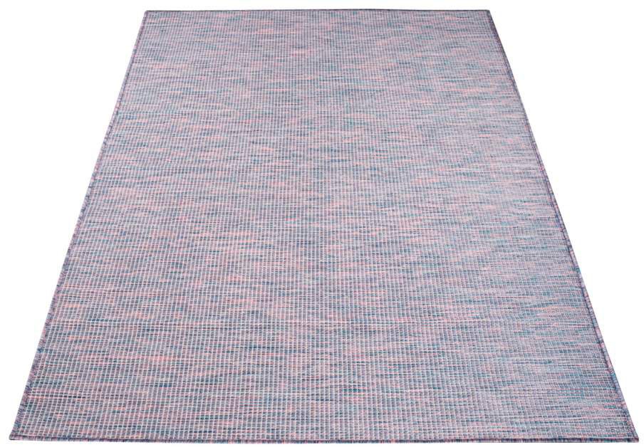 Bild von carpet city Outdoor Teppich Terrasse Wetterfest - 200x200 cm Quadratisch - Balkonteppich Blau-Pink Meliert - In-& Outdoor Teppiche für Veranda, Garten, Küche, Bad oder Wohnzimmer