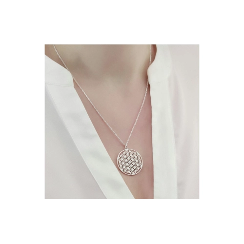 Bild von SCHOSCHON Kette mit Anhänger Halskette BLUME DES LEBENS Anhänger ø 25 mm Modell 0.7 Lebensblume