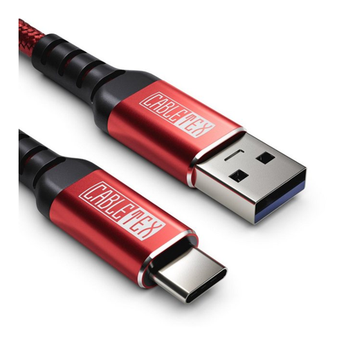 Bild von CABLETEX Smartphone-Kabel, USB-C, USB-A (200 cm), Nylonmantel