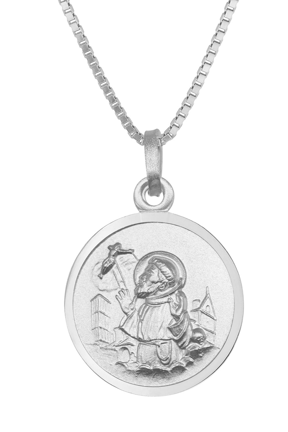 Bild von trendor 41456 Halskette mit Franziskus Anhänger Ø 16 mm 925 Silber