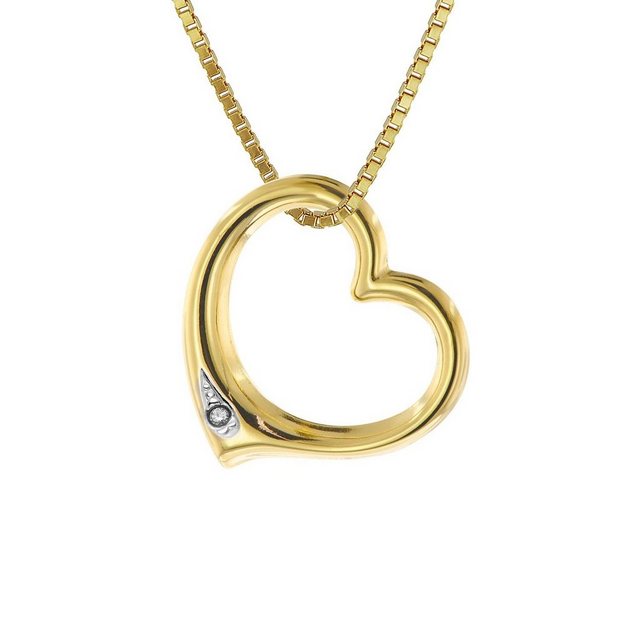 Bild von Acalee 50-1029 Damen-Halskette mit Diamant-Herz 333/8K Gold