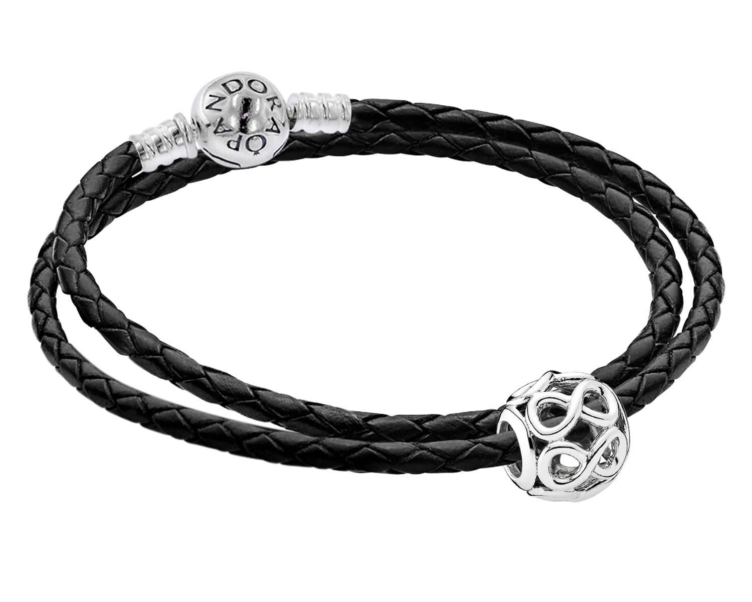 Bild von Pandora 51523 Damen-Lederarmband im Set mit Charm Unendlichkeit
