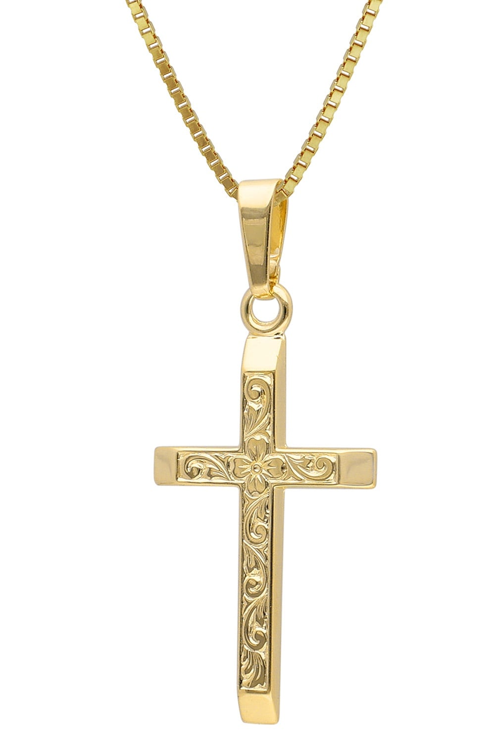 Bild von trendor 41858 Kreuz-Anhänger Gold 333/8K mit vergoldeter Silberkette