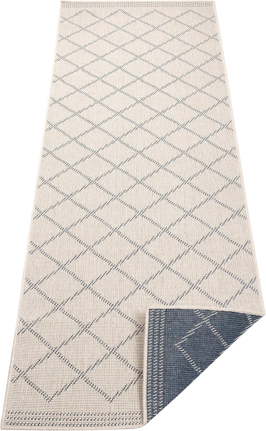 Bild von NORTHRUGS In- und Outdoor Teppich Corsica 80x150cm - Wendeteppich Wetterfest Modern Geometrisches Muster Teppich für Balkon Terrasse Garten Wintergarten Wohnzimmerteppich Wasserfest in Night