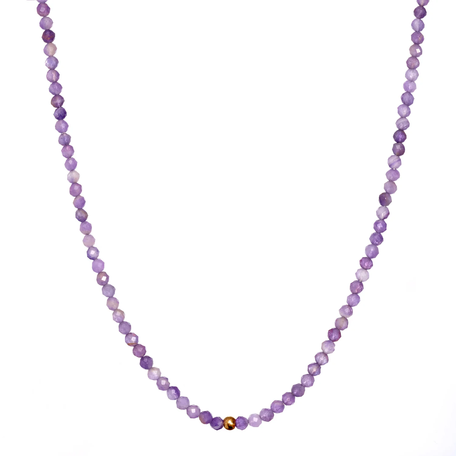Bild von Bergerlin - Amethyst Naturstein Perlen Halskette - Edelstein Heilstein Naturschmuck