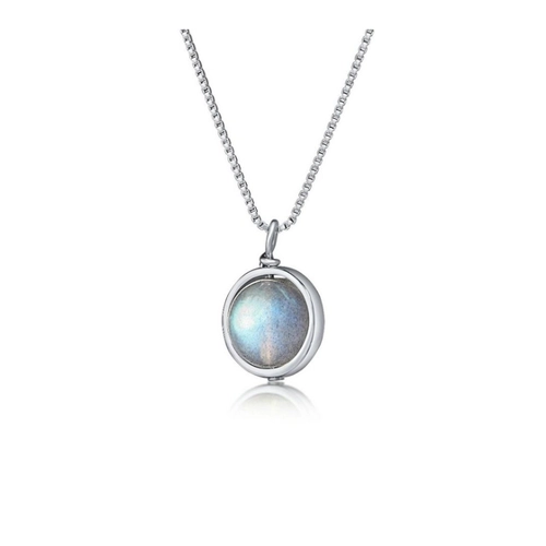 Bild von DANIEL CLIFFORD Kette mit Anhänger 'Luna' - Damen Halskette aus Silber 925 mit Mondstein