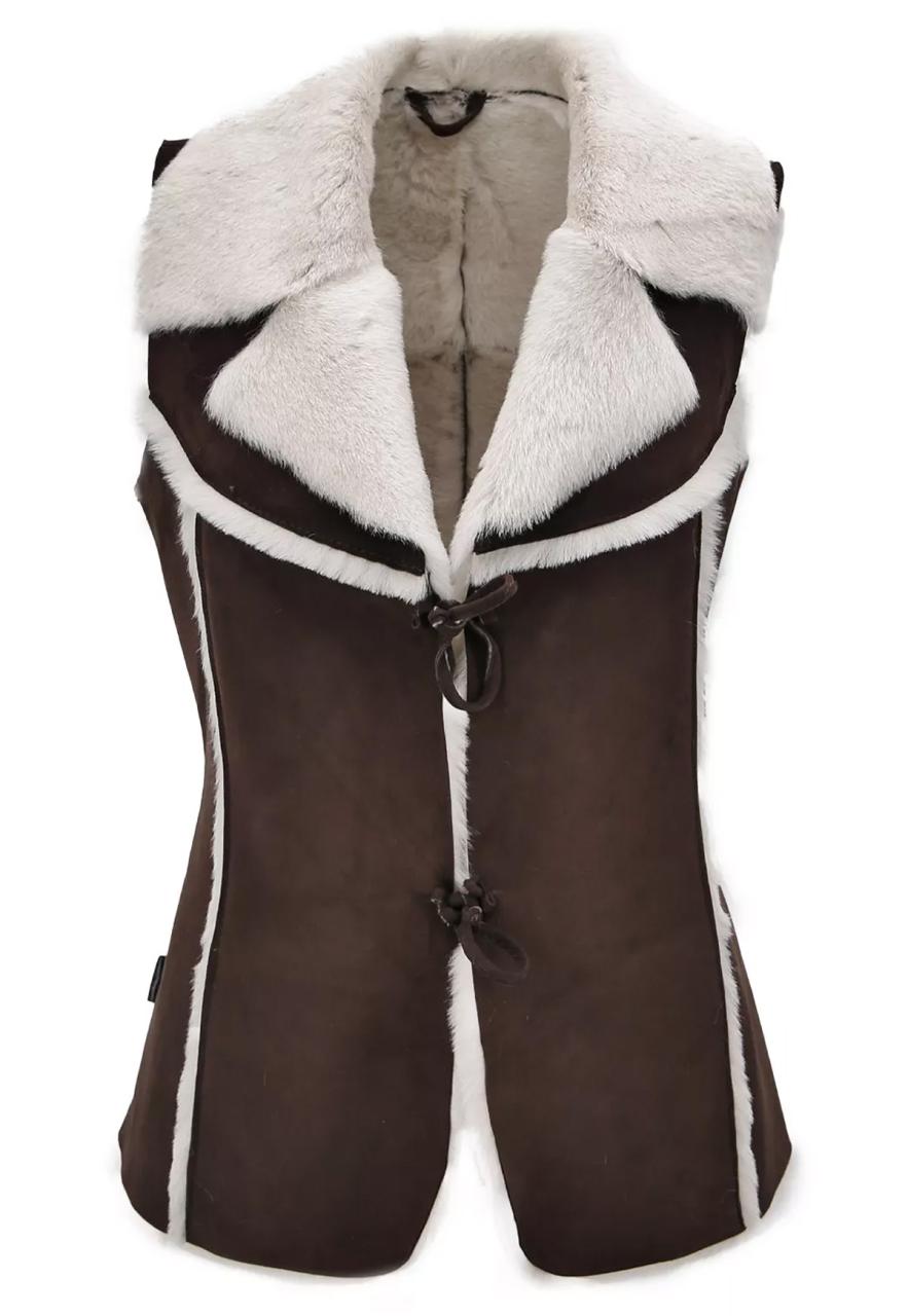 Bild von Lambskin Vest - SHAKIRA BROWN/WHITE Größe: S