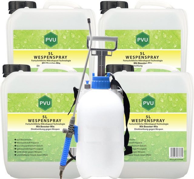 Bild von PVU Wespenspray Wespenbekämpfung mit Fortschrittlicher Mikrokapsel-Technologie, 20 l, Booster Mix, unmittelbarer Knock-down Effekt