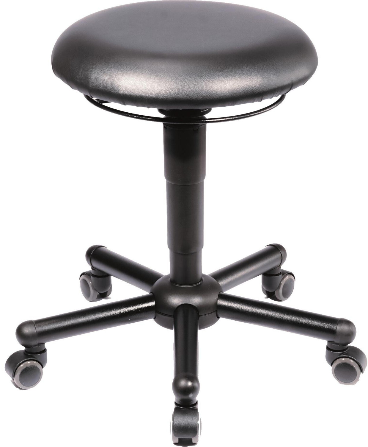 Bild von XXL-Hocker meychair Assistant Pro A19-10020, mit Rollen, höhenverstellbar, bis 250 kg, Stahl & Kunstleder, desinfektionsmittelbeständig, schwarz