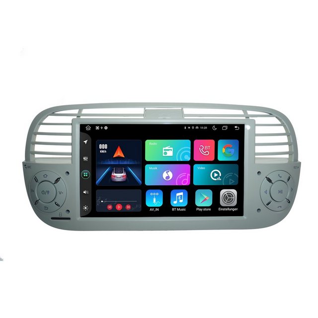 Bild von TAFFIO Für Fiat 500 (Beige) 7" Touchscreen Android Autoradio GPS CarPlay Einbau-Navigationsgerät