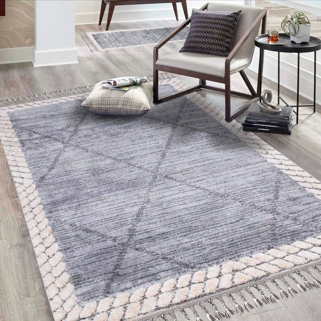 Bild von Carpet City Teppich "Valencia 909", rechteckig, 20 mm Höhe, Vintage-Optik, 3D-Effekt, mit Fransen, Sisal