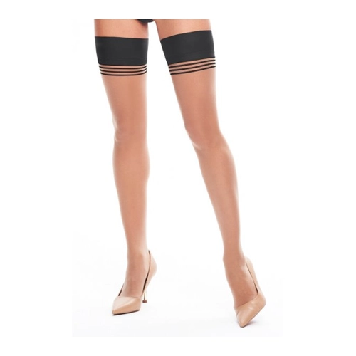 Bild von Kotek Kotek Halterlose Strümpfe in Schwarz - Beige - L/XL