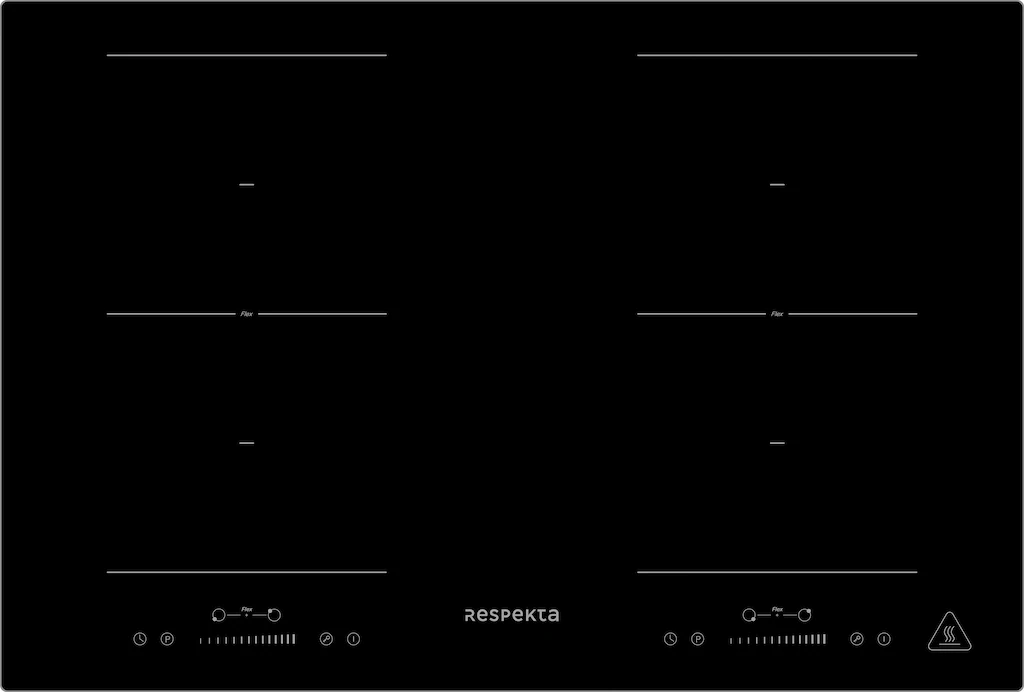 Bild von Respekta Rahmenloses Induktionskochfeld autark/Einbaukochfeld induktiv mit 4 Platten / 9 Leistungsstufen/Touch Control/Timer/Kindersicherung / 77 cm/in schwarz/KM 8800IF-28