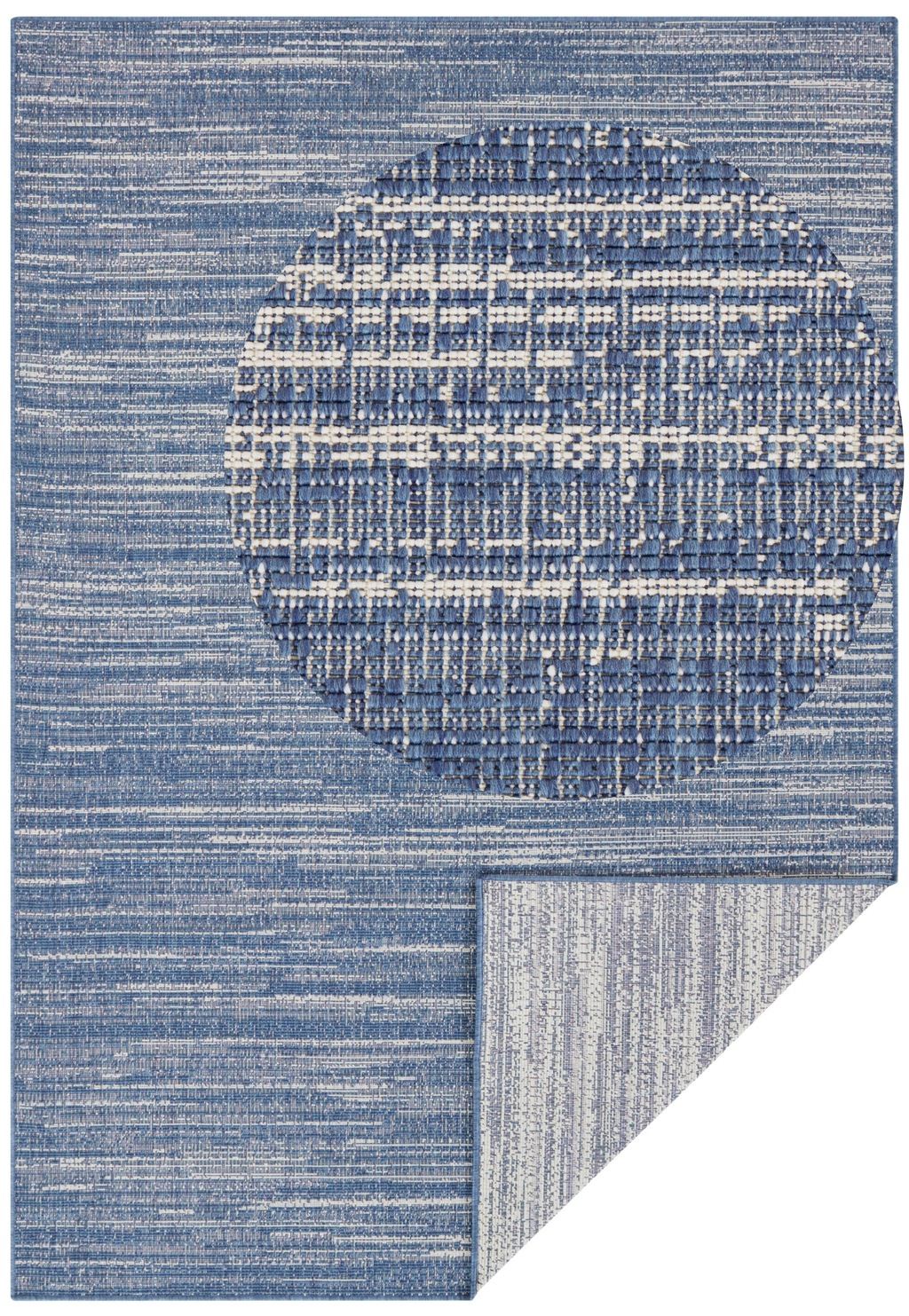 Bild von Elle Decoration In -und Outdoor Mèlange - Flachgewebe Wendeteppich modernes Design meliert robust pflegeleicht wasseranweisend Balkon Terrasse Garten Wohnzimmer Büro Schlafzimmer- Ozean, 160x230