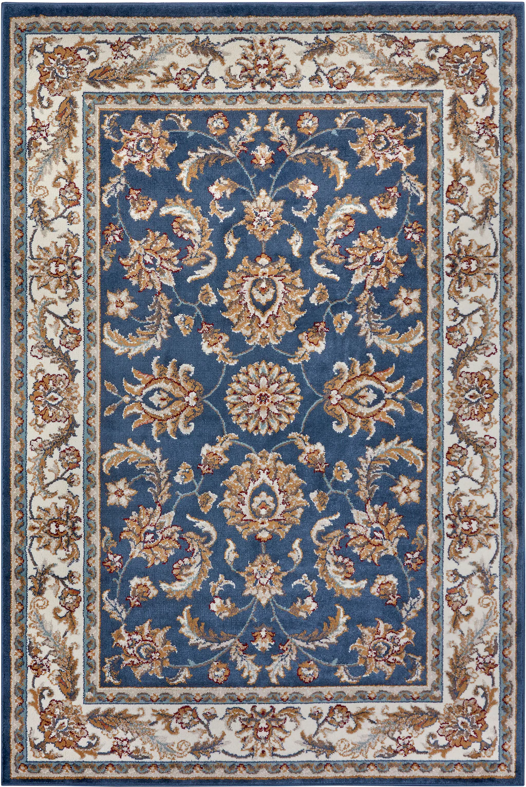 Bild von Hanse Home Reni Teppich Orientalisch – Orient Läufer klassisch dicht gewebt mit Ornamenten und Blumenmotiven Weicher Kurzflor für Schlafzimmer, Esszimmer, Wohnzimmer, Flur – Blau Creme, 12