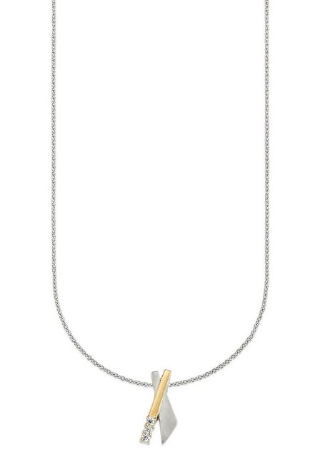 Bild von Bruno Banani Kette mit Anhänger »Schmuck Geschenk Silber 925 Halsschmuck Halskette Ankerkette Kreuz«, mit Zirkonia (synth.)