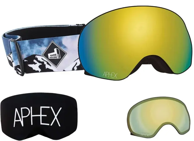 Bild von APHEX XPR THE ONE EDITION Magnet Schneebrille 2025 mountain strap/revo gold + Zusatzglas yellow