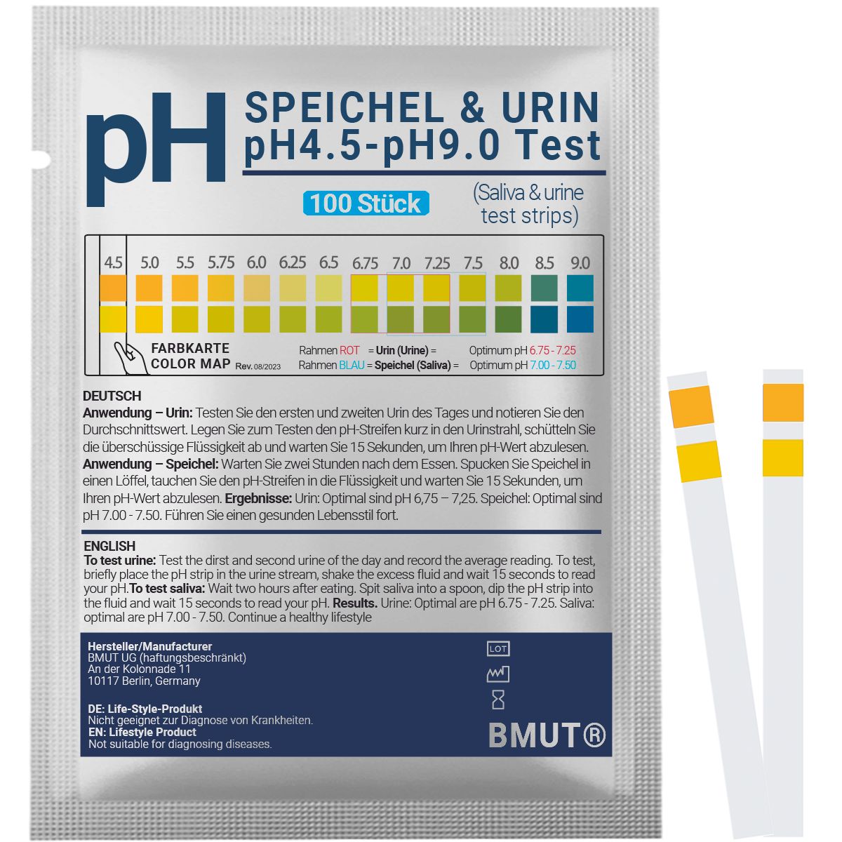 Bild von BMUT pH Teststreifen für Urin & Speichel