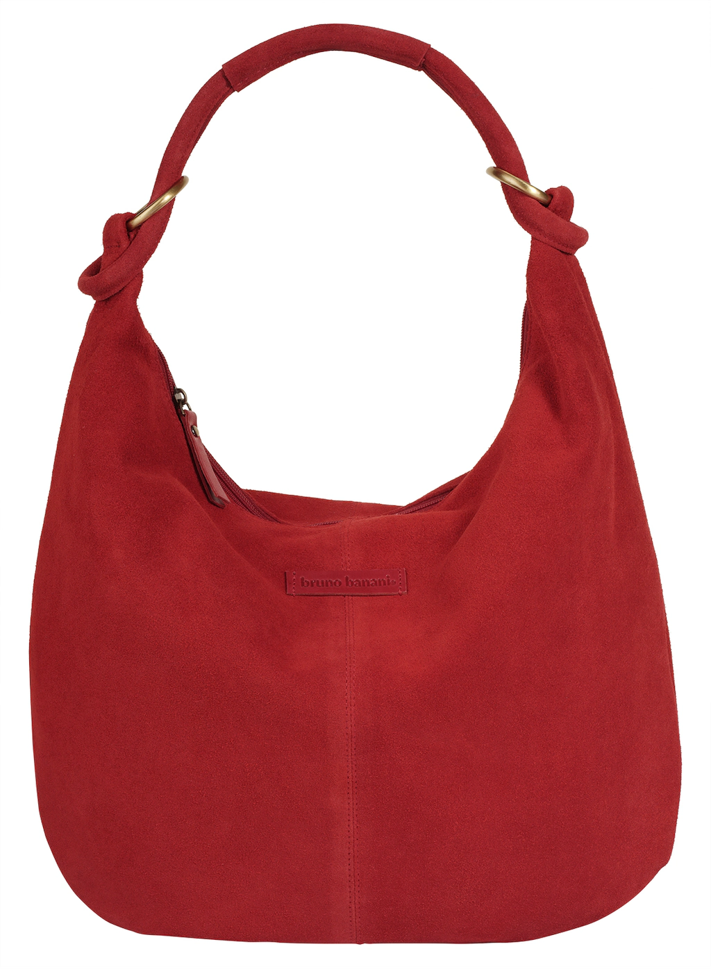 Bild von bruno banani Shopper Echt Leder Damen | Rauleder Shopper, Handtasche mit Reißverschlussfächern, Einkaufstasche aus Rindleder, leichte Umhängetasche rot | 021856