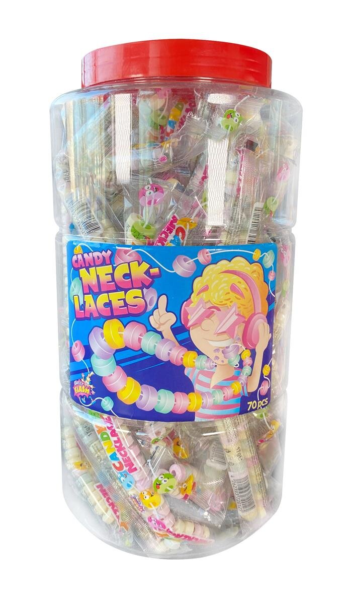 Bild von Display Komplett Candy Necklaces 17 g mit Fruchtgeschmack im Beutel 70 Stück