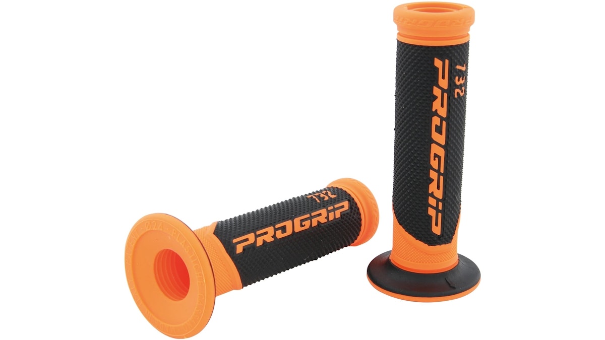 Bild von Progrip Griffgummi 732 Orange / Schwarz Fluo Offen Paar Ø22/25mm Länge 125mm
