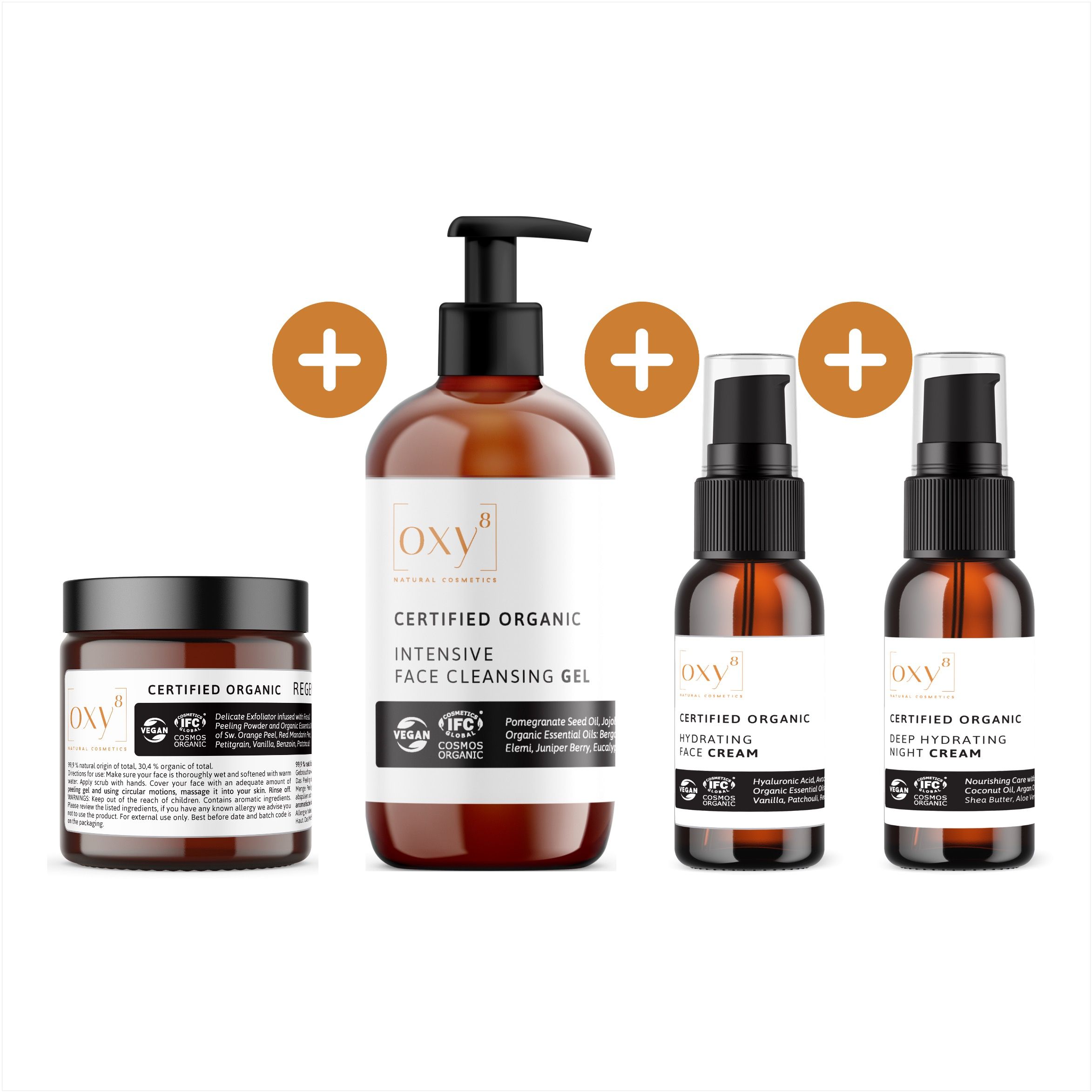 Bild von oxy8 Naturkosmetik - Anti-Aging Set PEELING & WASCHGEL, TAGES- & NACHTCREME