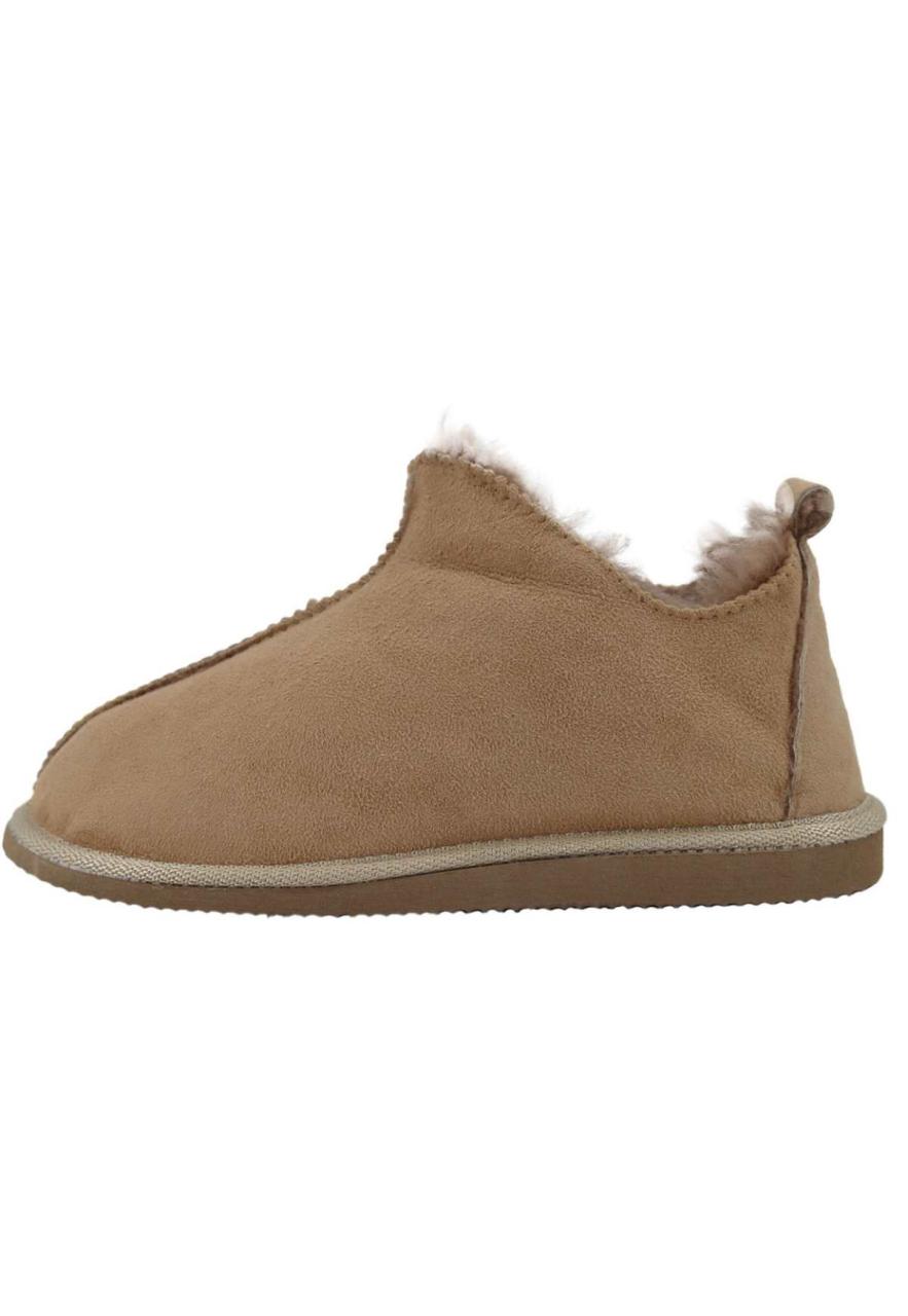 Bild von Hollert Herren Lammfell Hausschuhe Prinz Beige Fellschuhe 100% Merino Schaffell für Wohlgefühl - warm, atmungsaktiv Größe 44 EU