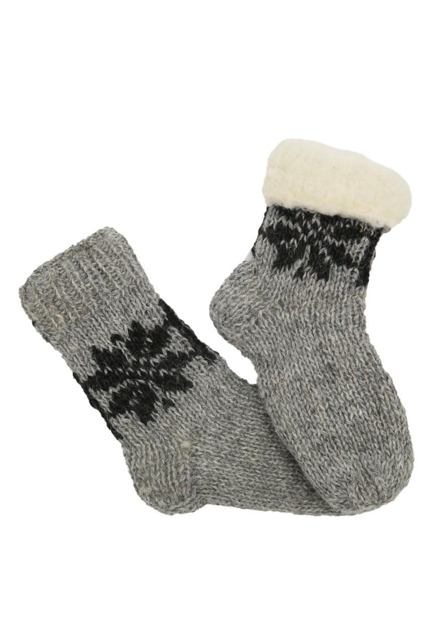 Bild von Hand-knitted Merino Wool Socks Lined Model 9 Größe: 40/41