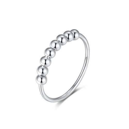 Bild von Lisandra Scott Silberring 925 Sterling Silber Spinning Angst Ring Kugeln zum Drehen