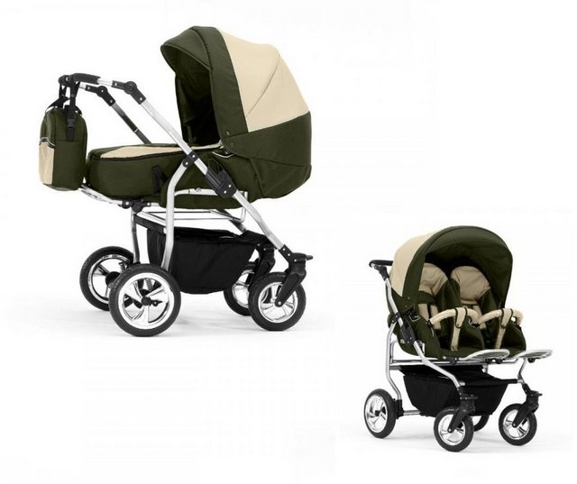 Bild von BabyMerc Zwillingswagen Duo 2 in 1 inkl. Sportsitze und umfangreichen Zubehör in 20 Farben